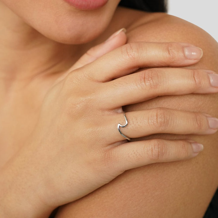 Silver Wave Ring with refined details
