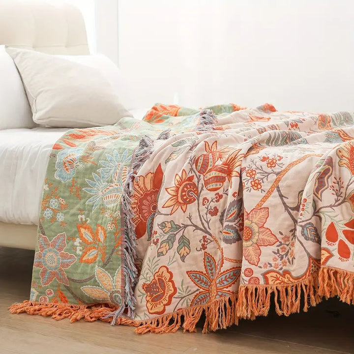 Bohemian Floral Blanket – Vibrant & Versatile