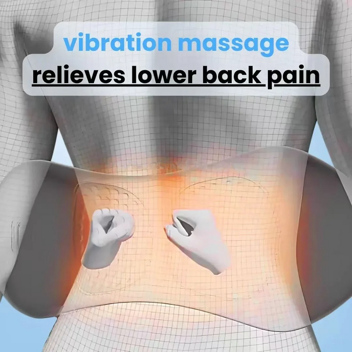 Back Massager with Heat and Vibration, Lumbar Support for Sciatica Relief, Lower Back Pain and Posture Correction – 3-in-1 Home Therapy