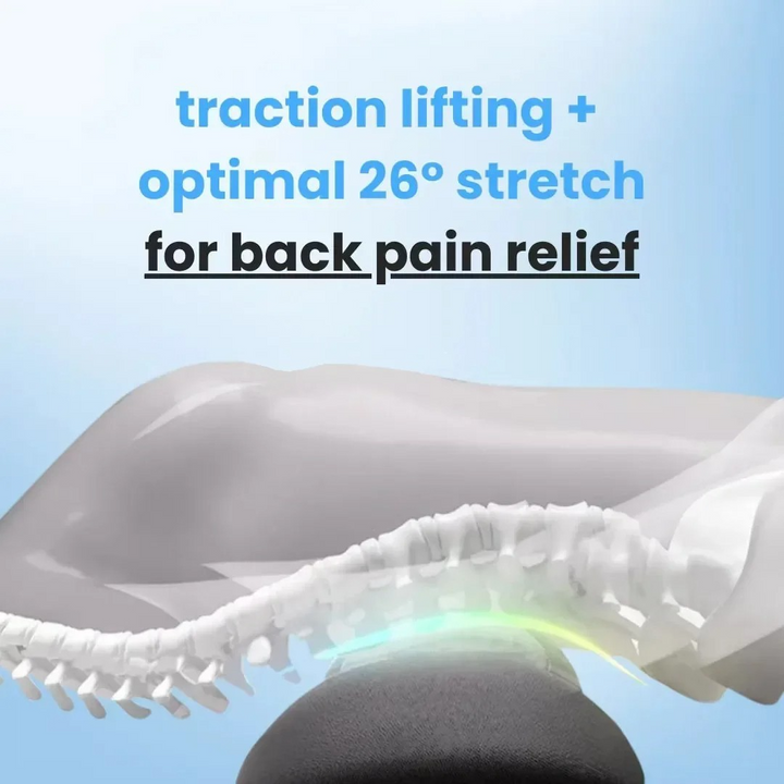 Rückenmassagegerät mit Wärme und Vibration, Lendenstütze bei Ischias, Rückenschmerzen und Haltungskorrektur – 3-in-1 Heimtherapie