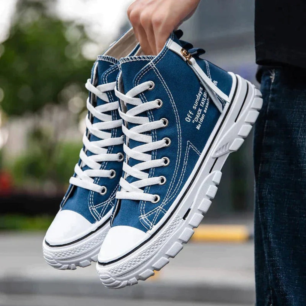 Casual Streetwear Men’s Chunky Canvas High Tops