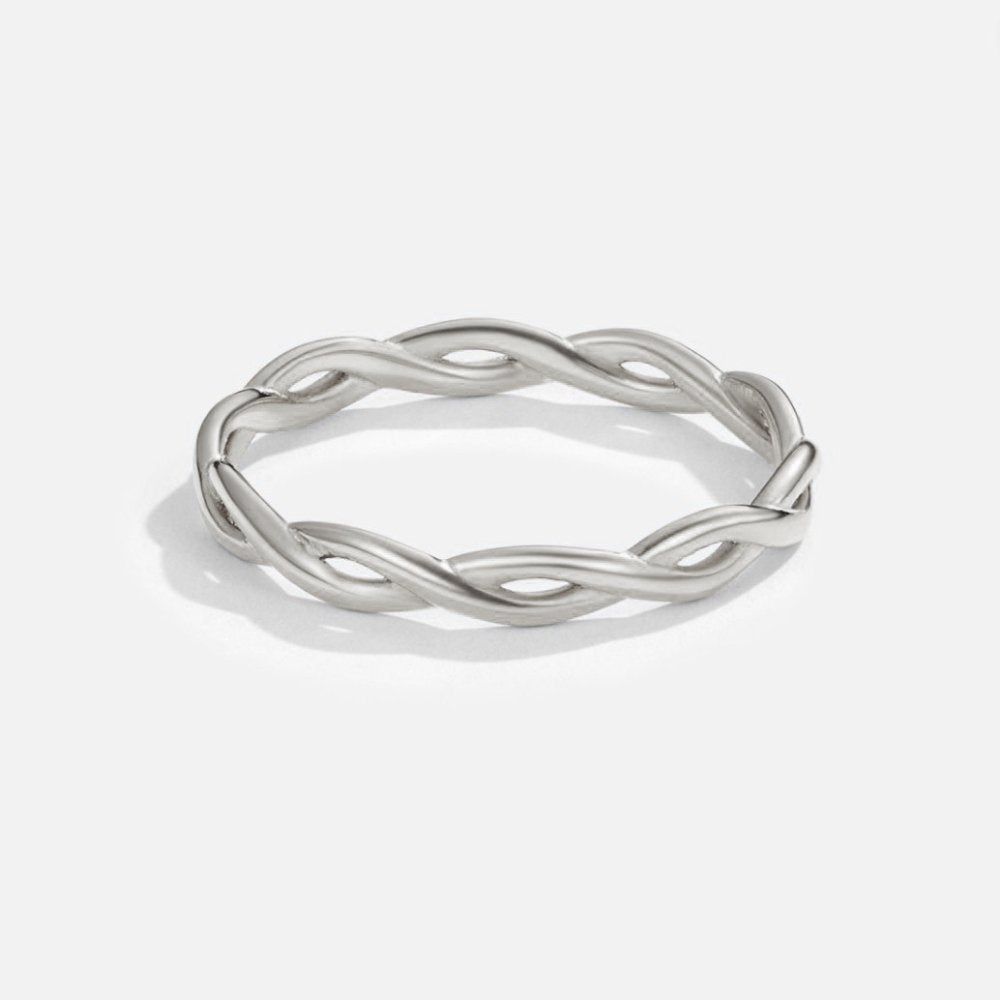 Endless silver twist ring