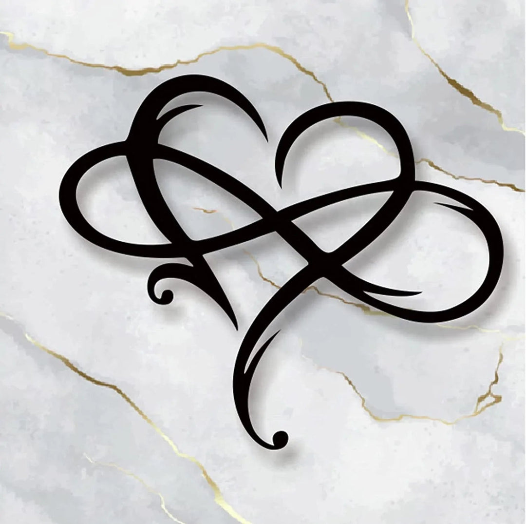 LoveBound - Elegante Wanddekoration in Herz- und Unendlichkeitssymbol-Form