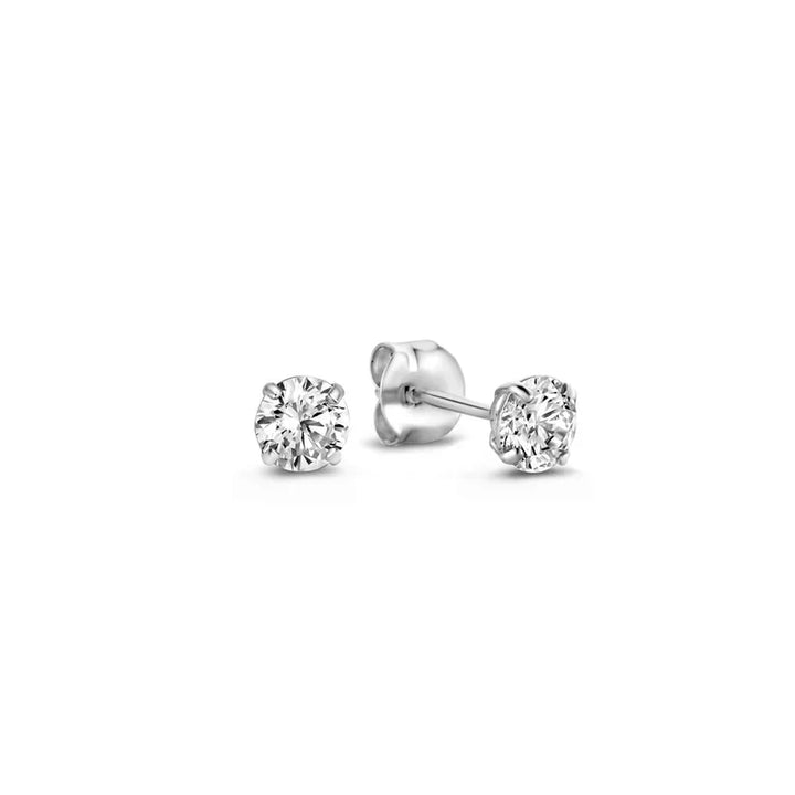 Elegant white gold earrings with sparkling stones
