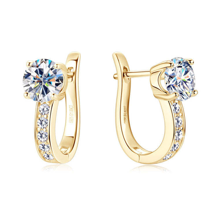 Gold moissanite earrings