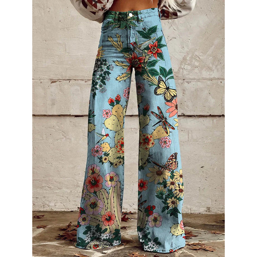Women’s Long Pants – Ritan Floral & Solid Prints