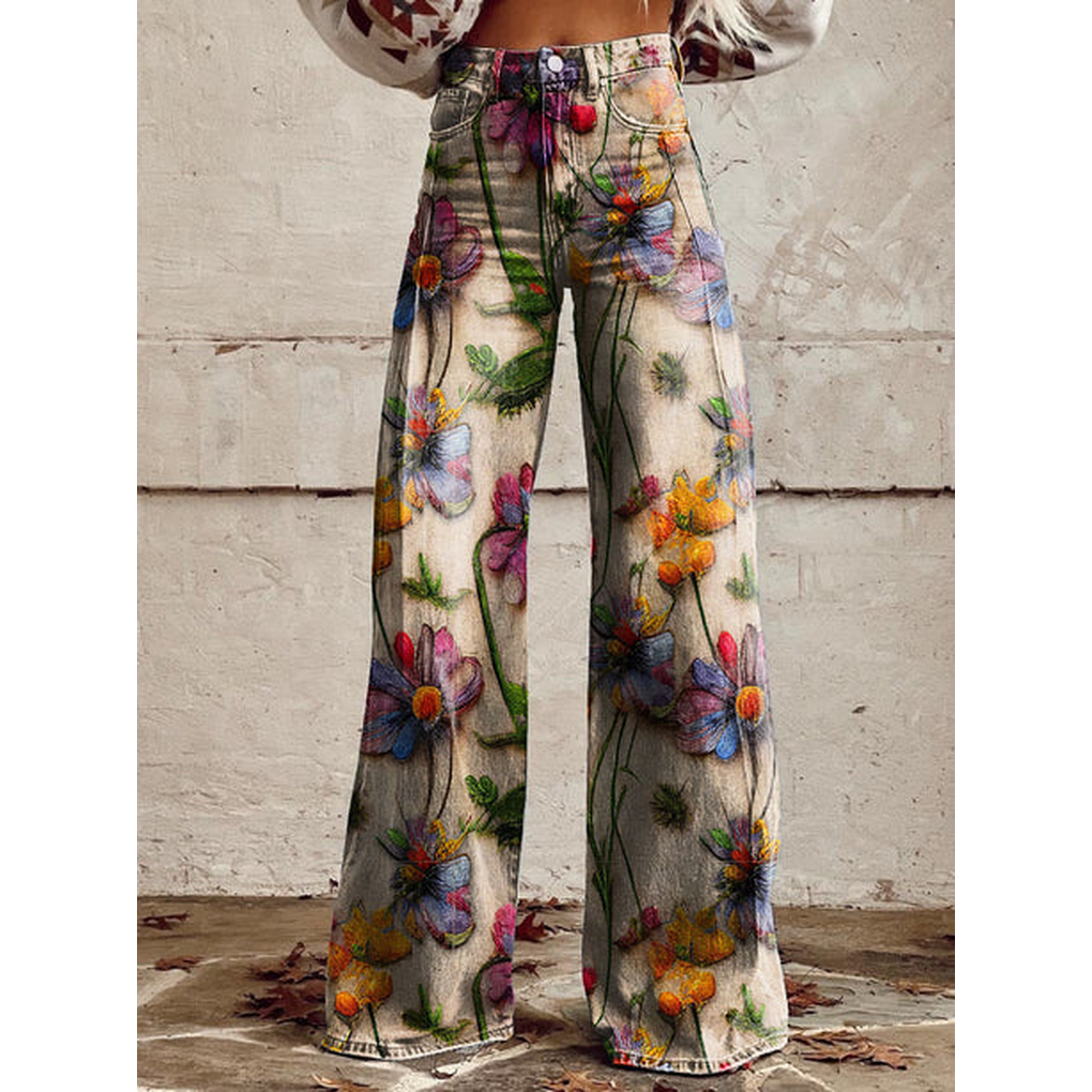 Women’s Long Pants – Ritan Floral & Solid Prints