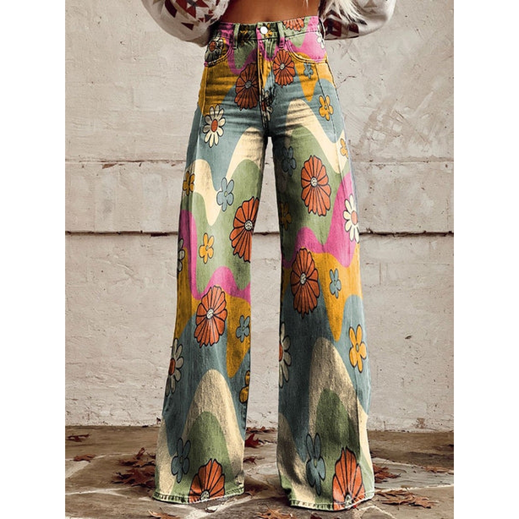 Women’s Long Pants – Ritan Floral & Solid Prints