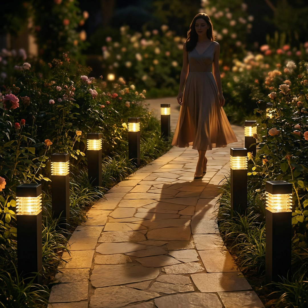 Solar LED garden stake lights for paths