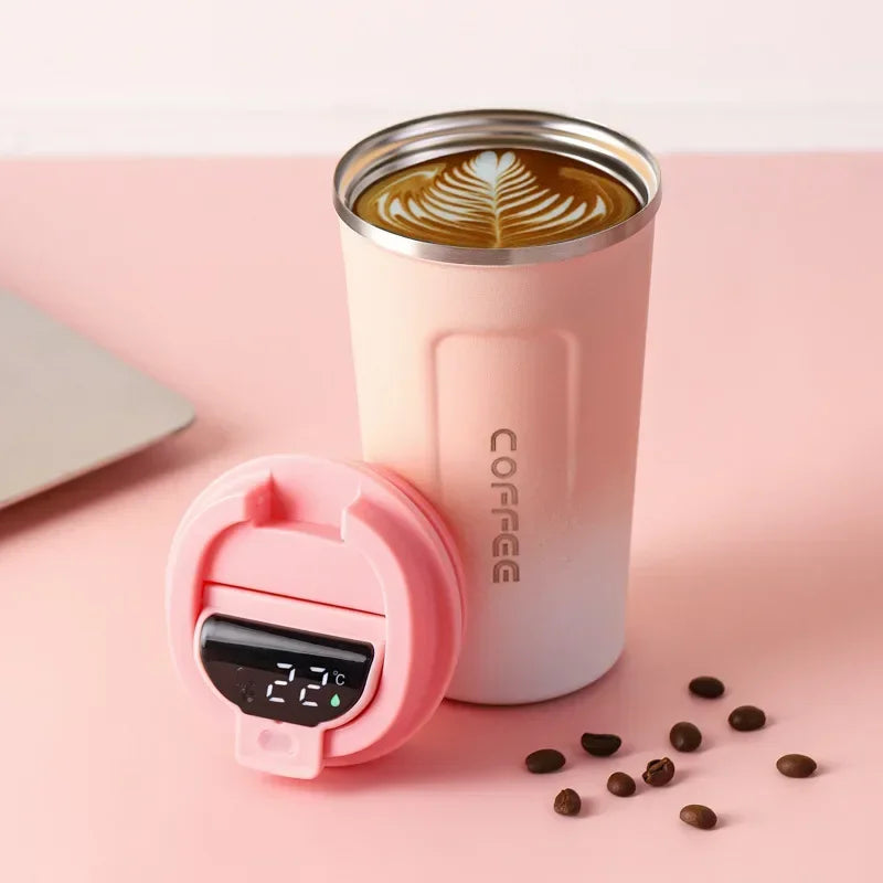 Stainless Steel Thermal Mug with Smart Temperature Display – TempMate