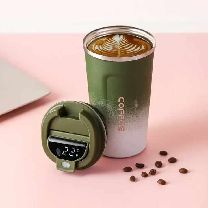 Stainless Steel Thermal Mug with Smart Temperature Display – TempMate