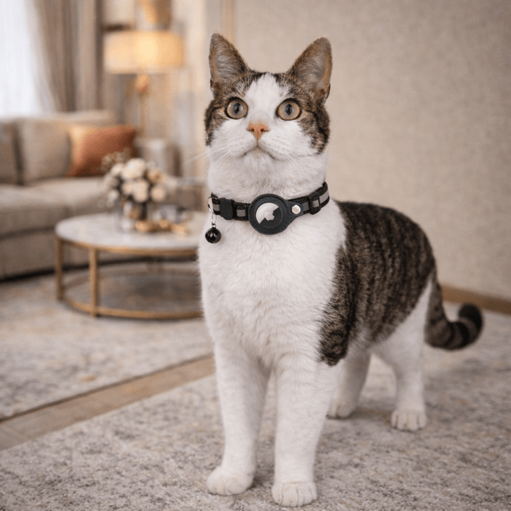 Adjustable Cat Collar with GPS and Reflective Strip