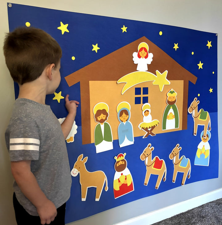 KinderKerst Felt Christmas Nativity Scene for Shared Fun and Tradition