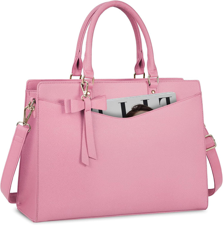 Waterproof PU Leather Laptop Bag with Multifunctional Design for Women