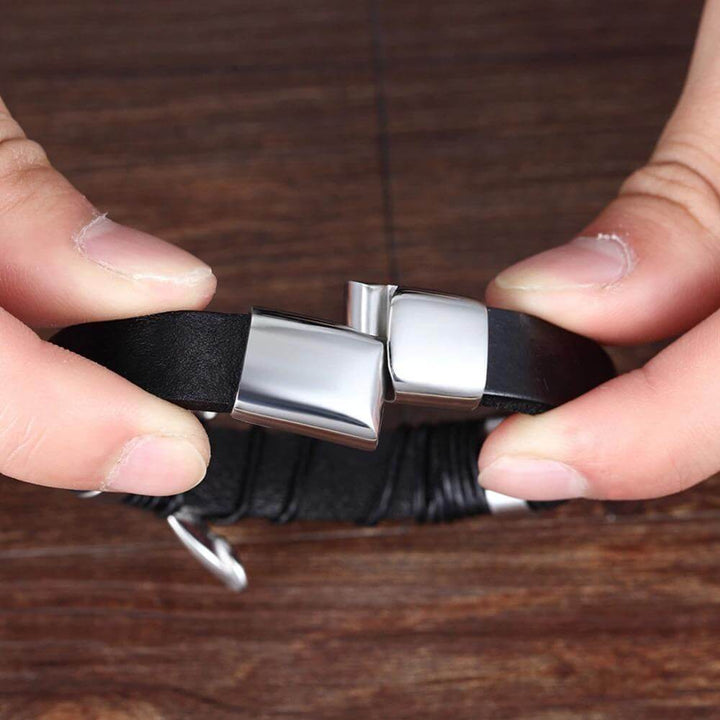 Men's Leather Bracelet - Timeless and Stylish Accessory