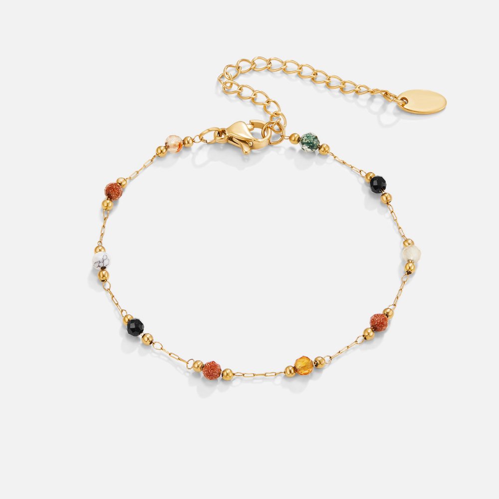 Elegant silver stone bracelet with refined details