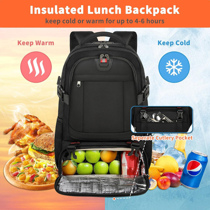 Extra-Large Travel Backpack for Lunches and Laptops with USB Charging Port