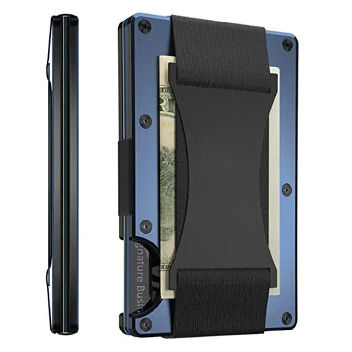 Matte Cobalt Titanium Wallet – Slim and Elegant RFID Wallet for Men and Women