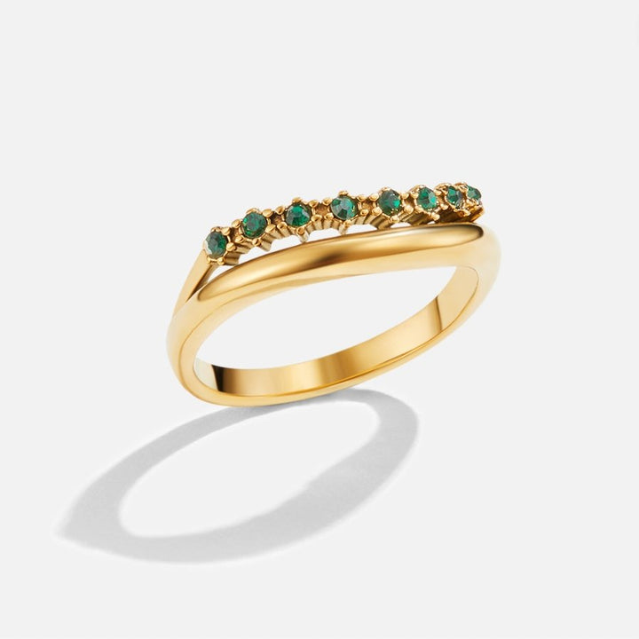 Elegant emerald-green ring with refined layers