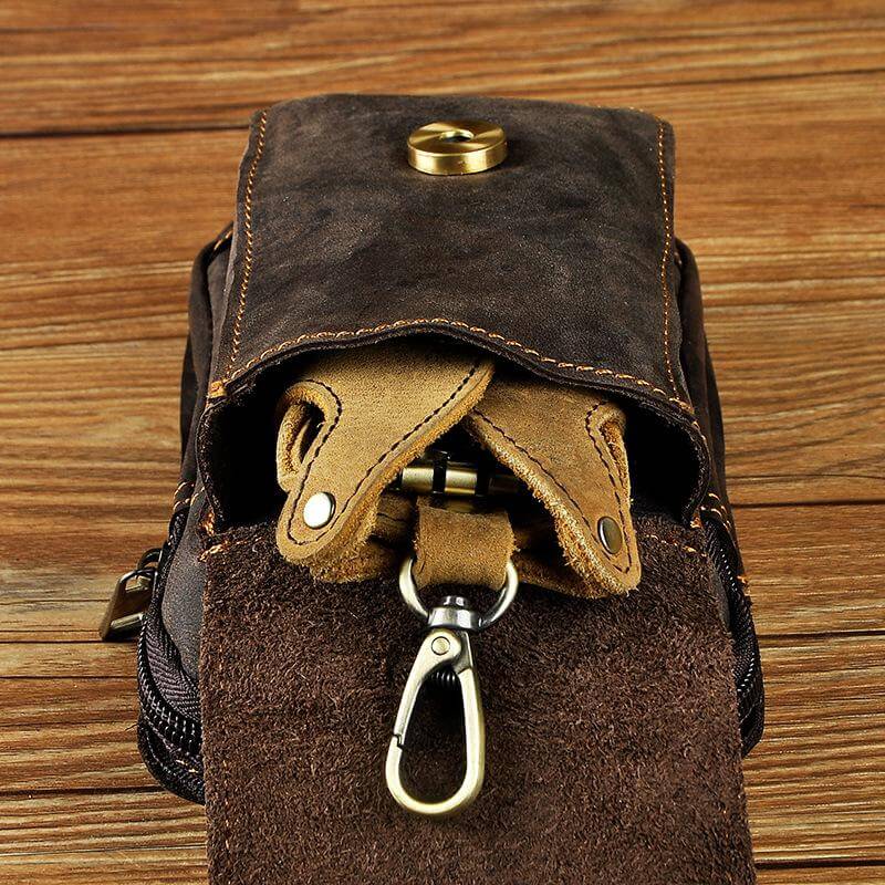 Men's High-Quality Leather Belt Bag - Guardian Leather