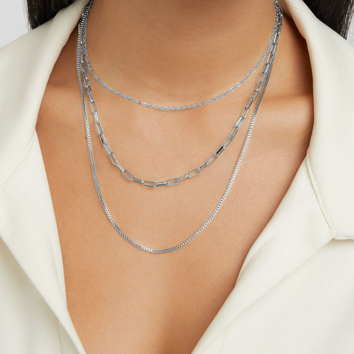 Elegant silver lightning bolt necklace with subtle details