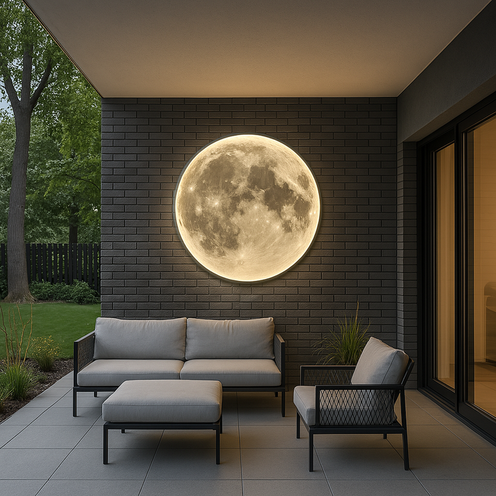 Lunara Moon Wall Light Shows Realistic Crater Detail and a Soft LED Glow
