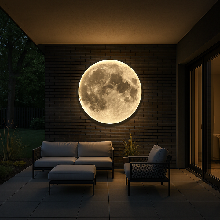 Lunara Moon Wall Light Shows Realistic Crater Detail and a Soft LED Glow