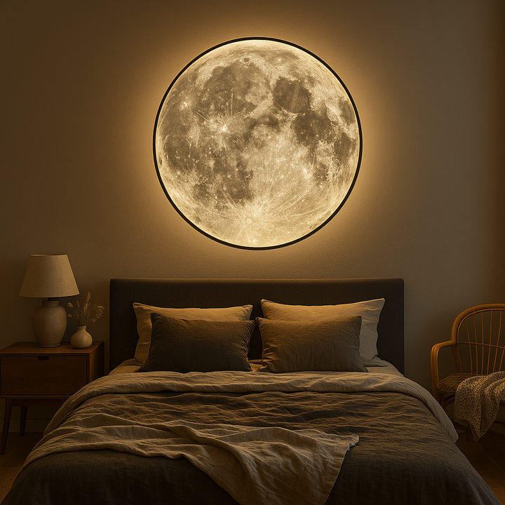 Lunara Moon Wall Light Shows Realistic Crater Detail and a Soft LED Glow