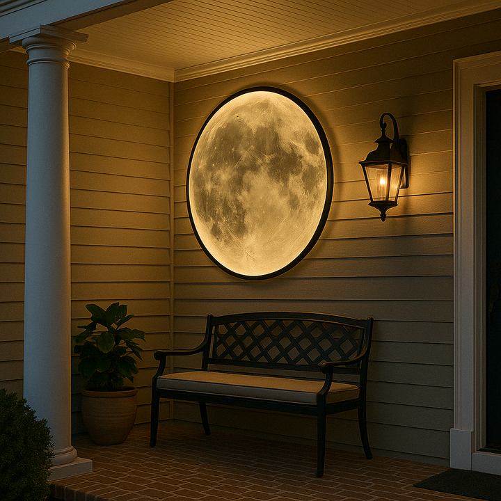Lunara Moon Wall Light Shows Realistic Crater Detail and a Soft LED Glow
