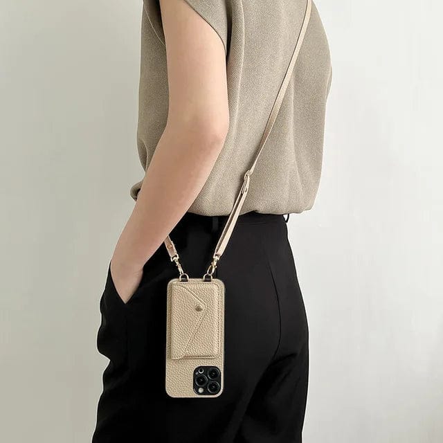 Leather Crossbody Phone Case – With Lanyard and Built-In Card Holder