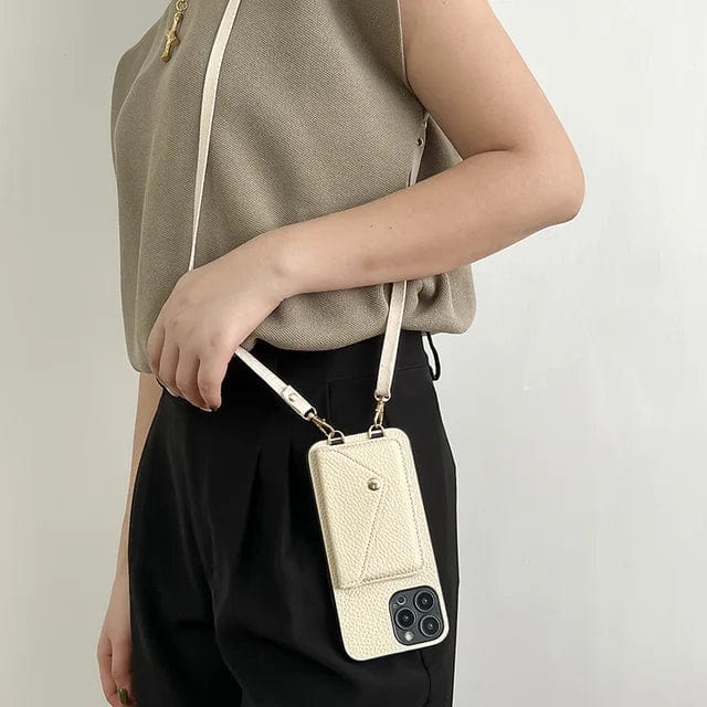 Leather Crossbody Phone Case – With Lanyard and Built-In Card Holder