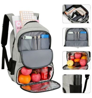 Waterproof Laptop and Lunch Backpack with USB Port – Multi-Compartment Travel Bag