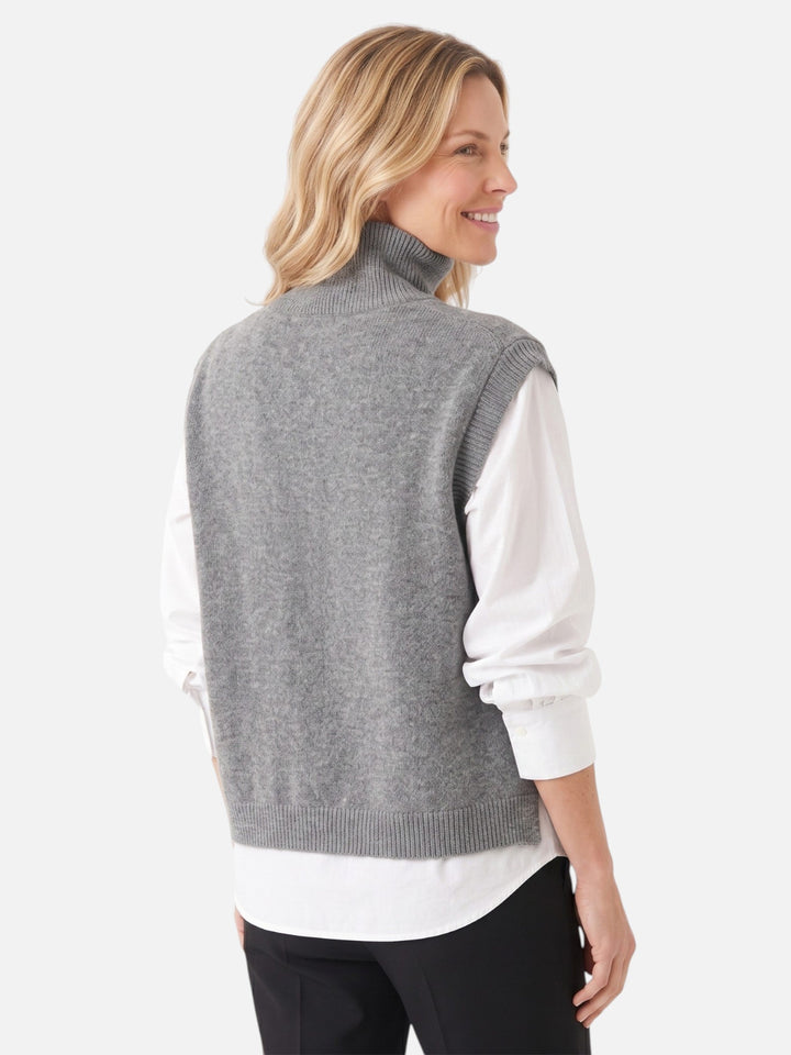 Women's Sleeveless Roll-Neck Knit Jumper
