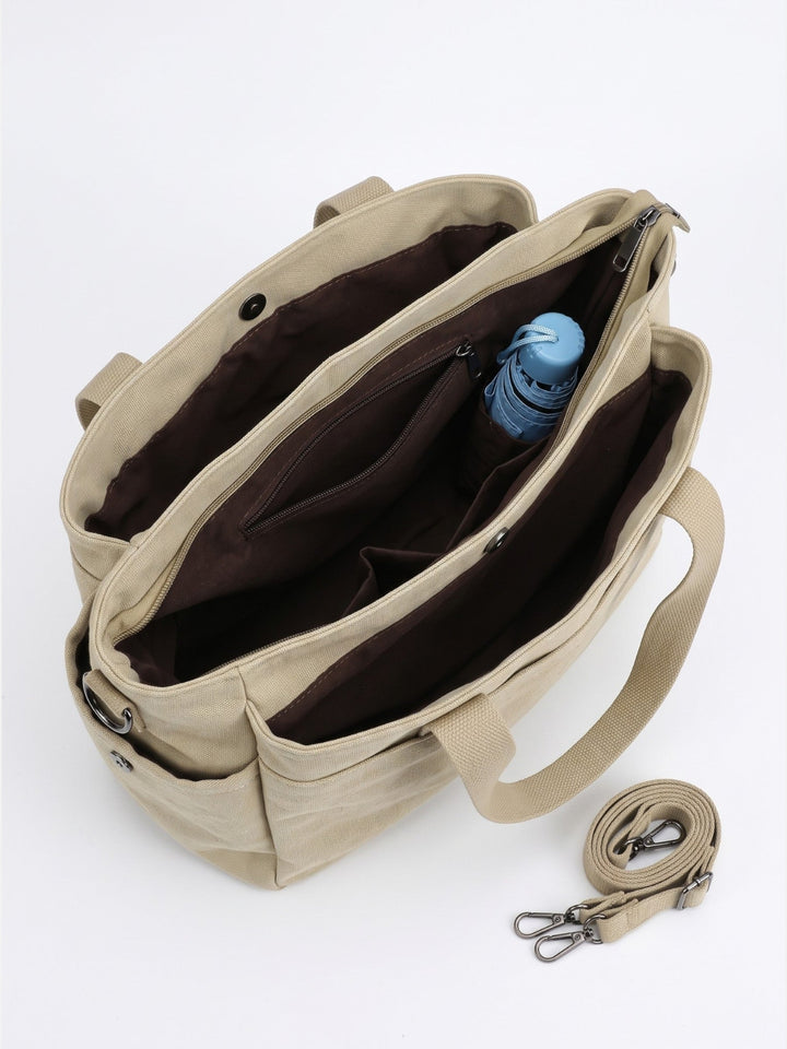 Women's Convertible Canvas Tote Bag with Shoulder Strap