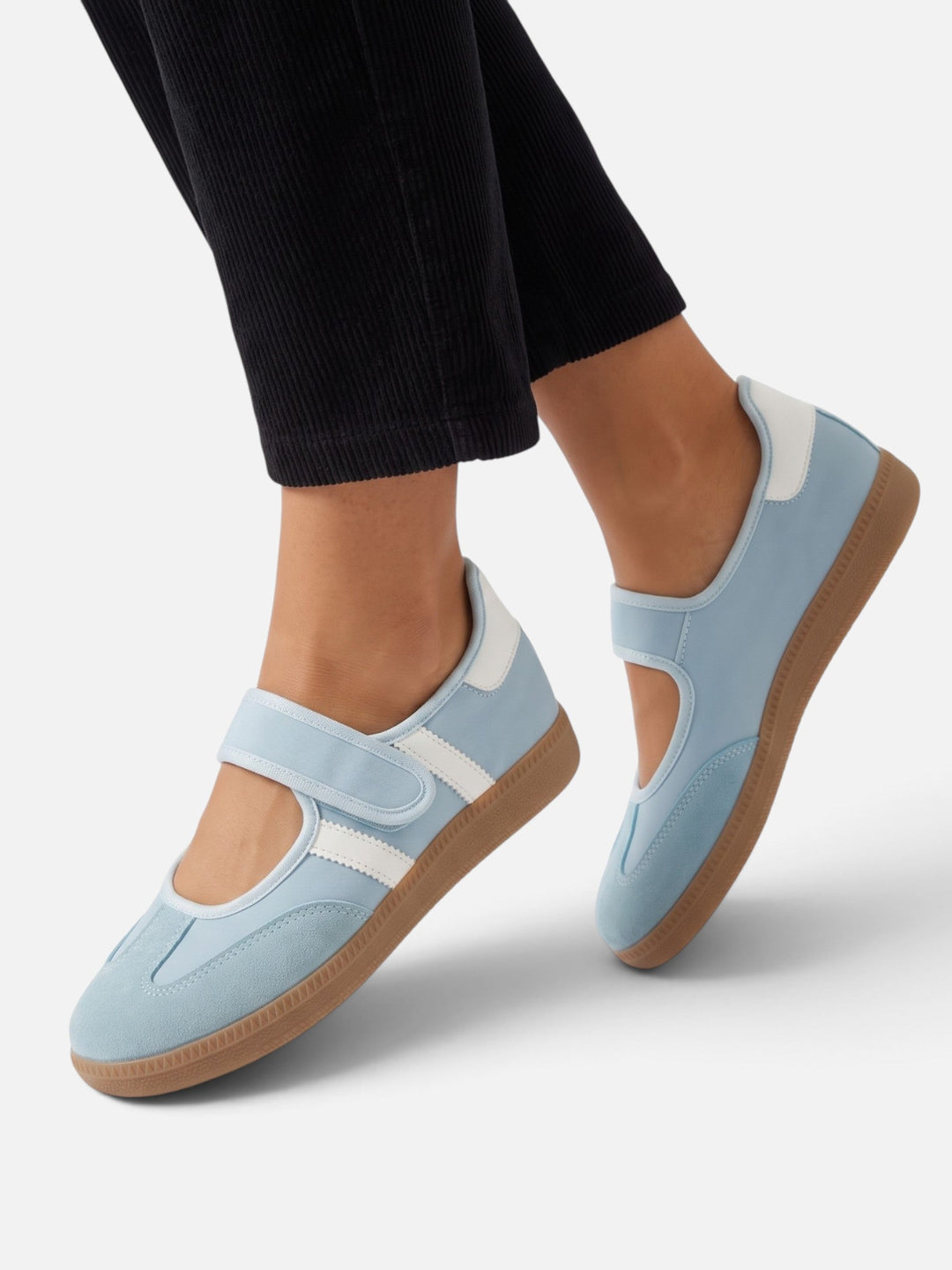 Women's Mary Jane Style Trainers with Contrast Stripes