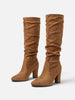 Women's Faux Suede Slouchy Block Heel Boots