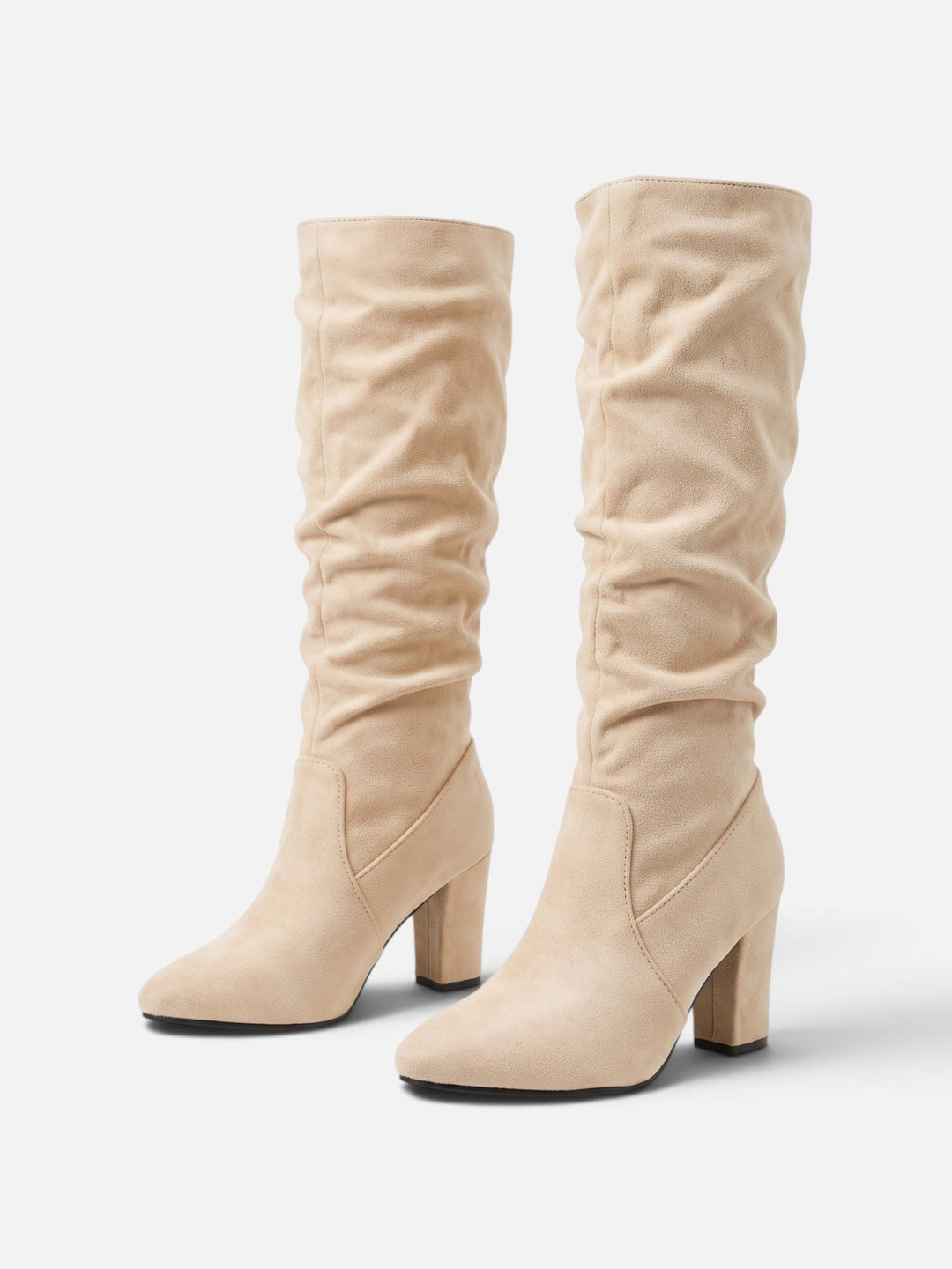 Women's Faux Suede Slouchy Block Heel Boots