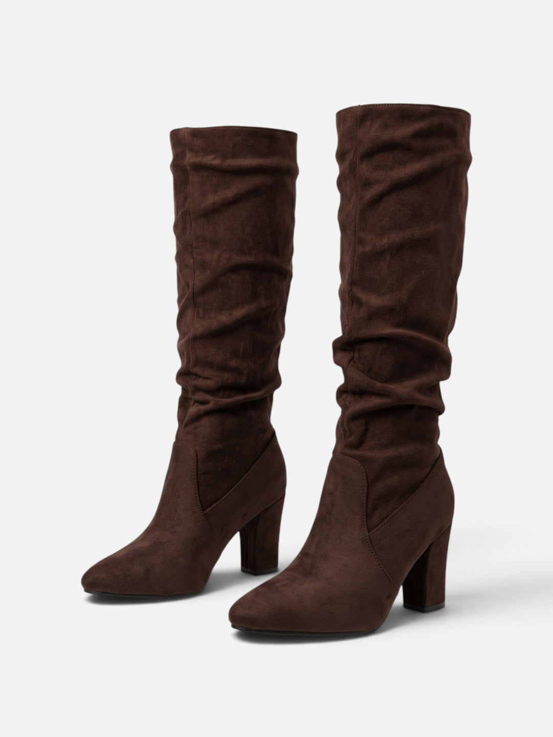 Women's Faux Suede Slouchy Block Heel Boots