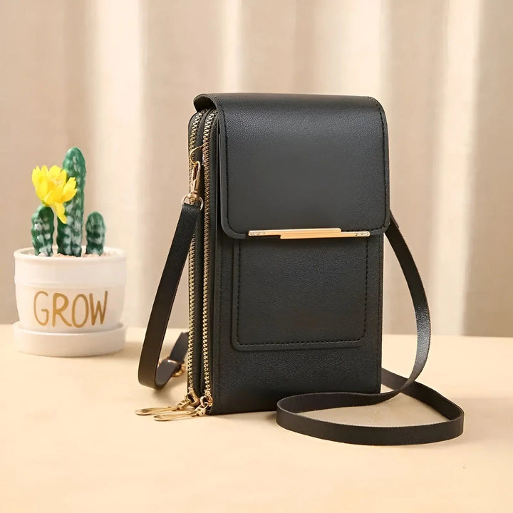 Soft Leather Shoulder Bag with Anti-Theft Protection – SafeTouch