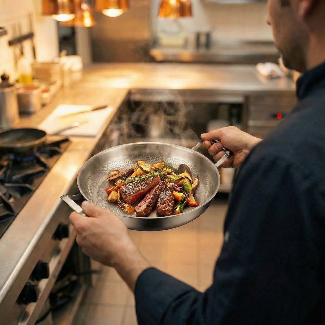 Hammered Titanium Pan with Two Handles