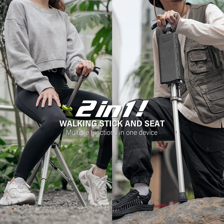 CrutchSeat - Folding Stool for Comfort - Lightweight and Portable