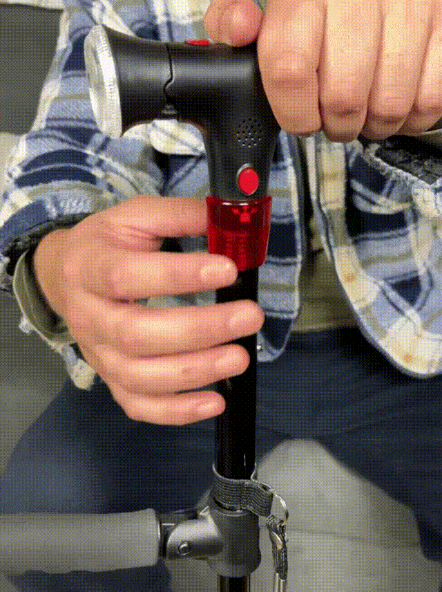Foldable Walking Stick with LED Light - Safe and Compact