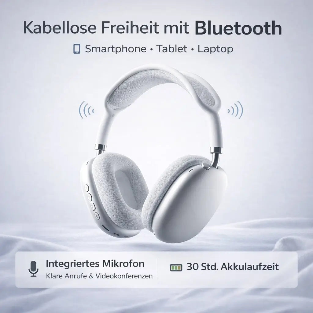Over-Ear Headphones with Active Noise Cancelling and Bluetooth (ANC)