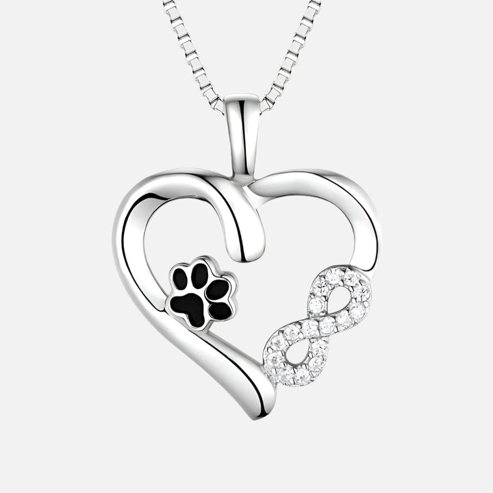 Paw and Heart Pendant with Infinity Charm