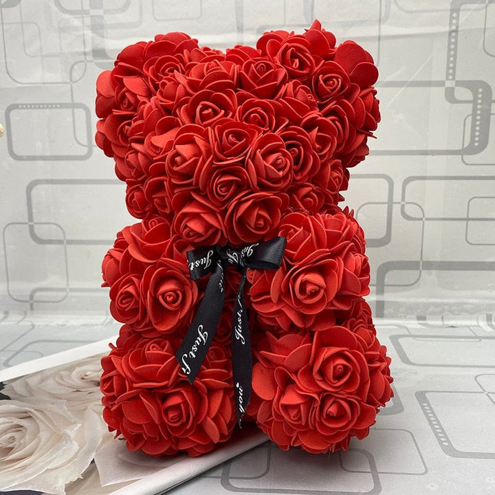 PetalCuddle Everlasting Rose Bear | Romantic Artificial Flower Plush for Mother's Day and Celebrations
