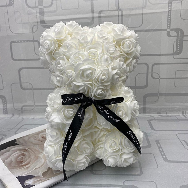 PetalCuddle Everlasting Rose Bear | Romantic Artificial Flower Plush for Mother's Day and Celebrations