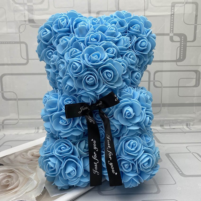 PetalCuddle Everlasting Rose Bear | Romantic Artificial Flower Plush for Mother's Day and Celebrations