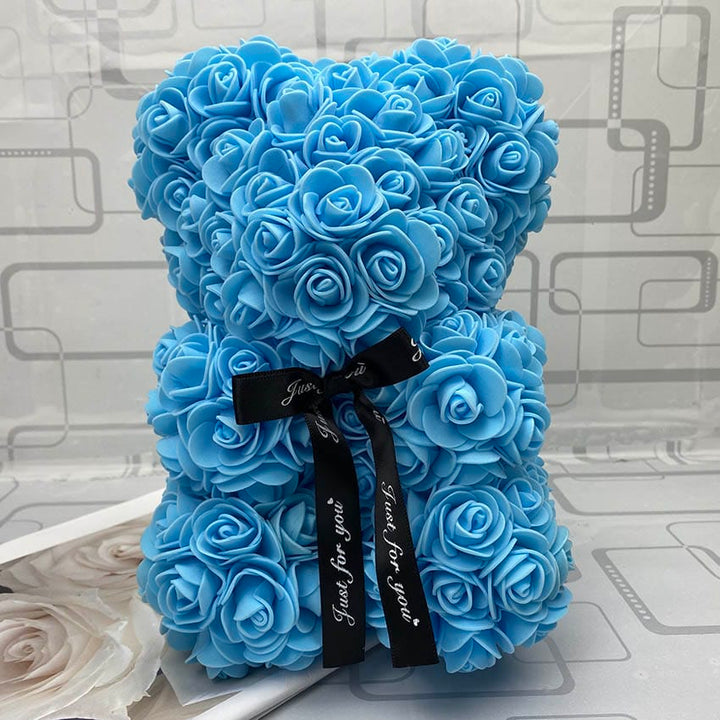 PetalCuddle Everlasting Rose Bear | Romantic Artificial Flower Plush for Mother's Day and Celebrations