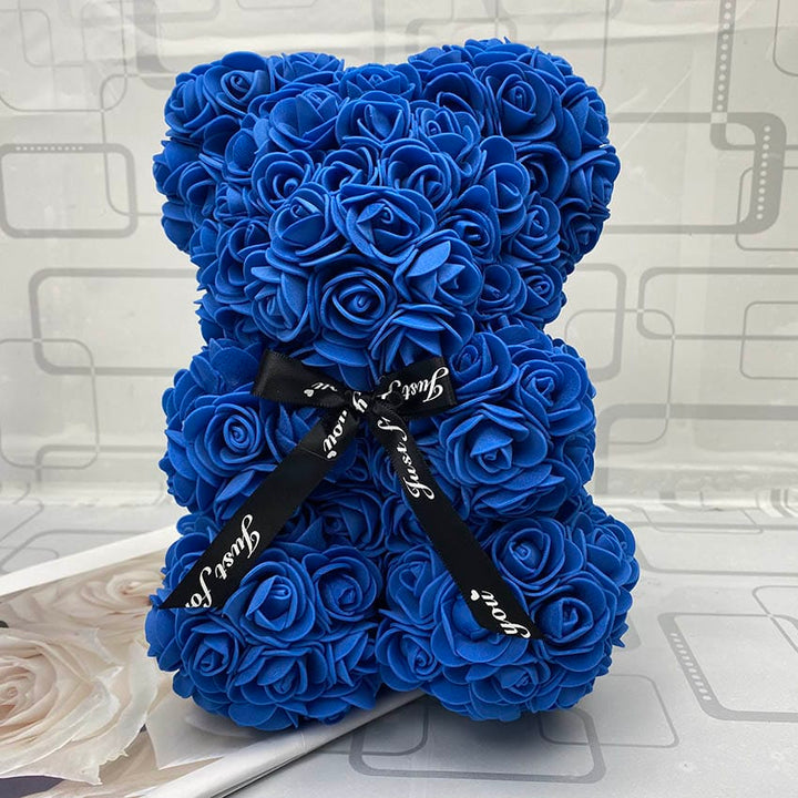 PetalCuddle Everlasting Rose Bear | Romantic Artificial Flower Plush for Mother's Day and Celebrations