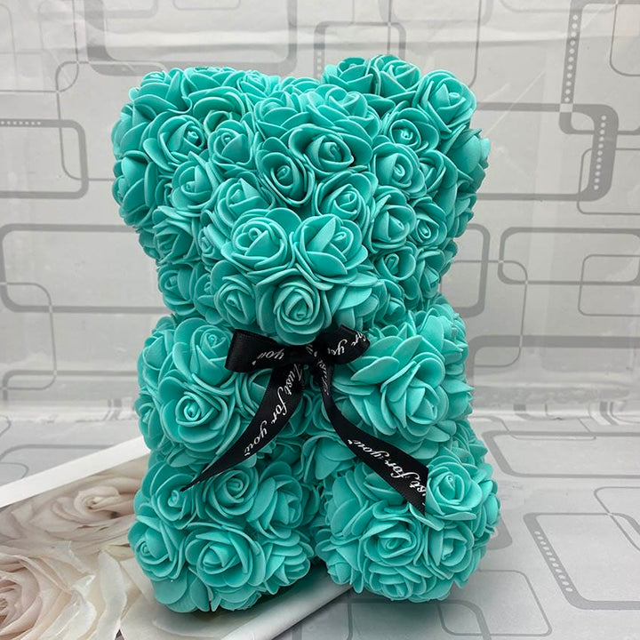 PetalCuddle Everlasting Rose Bear | Romantic Artificial Flower Plush for Mother's Day and Celebrations